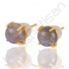Labradorite Gemstone Studs Sterling Silver Studs Gold Vermeil Studs