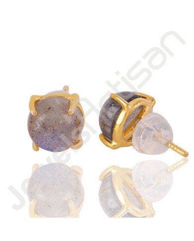 Labradorite Gemstone Studs Sterling Silver Studs Gold Vermeil Studs