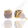 Labradorite Gemstone Studs Sterling Silver Studs Gold Vermeil Studs