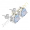 Sky Blue Topaz Studs Sterling Silver Studs Handcrafted Silver Studs