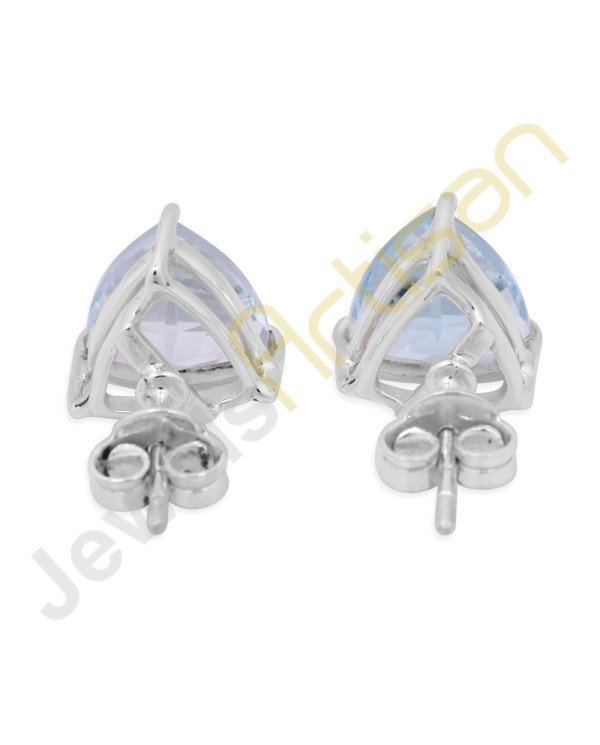Sky Blue Topaz Studs Sterling Silver Studs Handcrafted Silver Studs