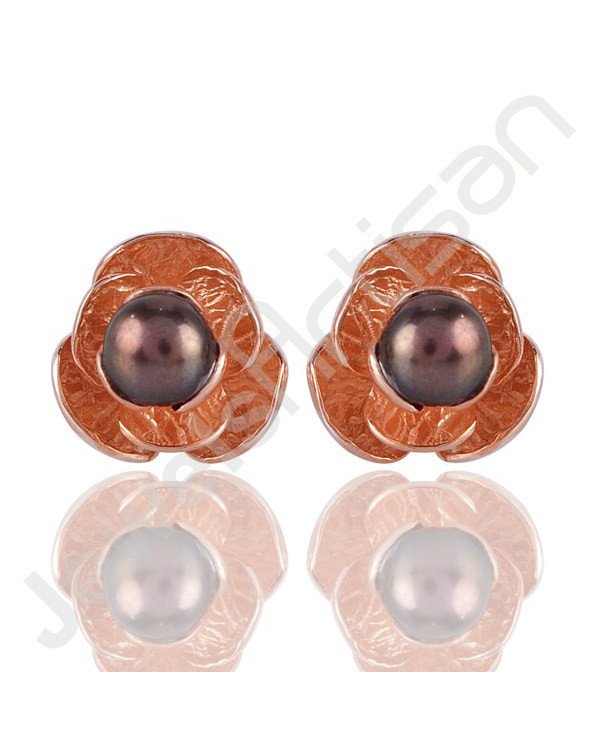 Color Pearl Studs Sterling Silver Studs Handcrafted Silver Studs