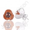 Color Pearl Studs Sterling Silver Studs Handcrafted Silver Studs