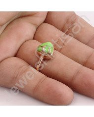 Green Copper Turquoise Ring Sterling Silver Ring Rose Gold-Plated Ring