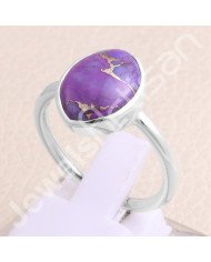 925 Sterling Silver Purple Copper Turquoise Ring