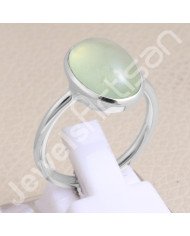 925 Sterling Silver Prehnite Gemstone Ring