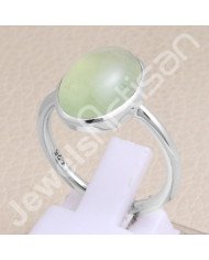 925 Sterling Silver Prehnite Gemstone Ring
