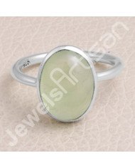 925 Sterling Silver Prehnite Gemstone Ring