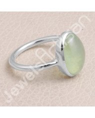 925 Sterling Silver Prehnite Gemstone Ring