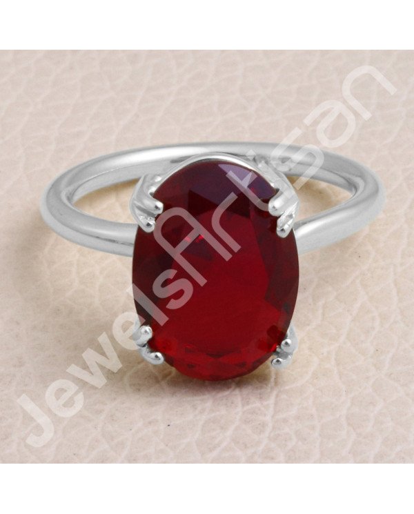 Red Quartz 925 Sterling Silver Ring
