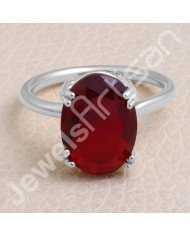 Red Quartz 925 Sterling Silver Ring
