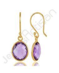 Amethyst Earrings Gold Vermeil Earrings 925 Solid Silver Earrings
