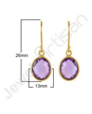 Amethyst Earrings Gold Vermeil Earrings 925 Solid Silver Earrings