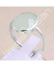 Mint Chalcedony Ring Natural Gemstone Ring 925 Sterling Silver Ring
