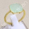 Sterling Silver Gold Vermeil Mint Chalcedony Ring