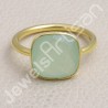 Sterling Silver Gold Vermeil Mint Chalcedony Ring