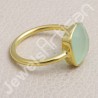 Sterling Silver Gold Vermeil Mint Chalcedony Ring