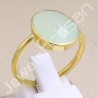 Mint Chalcedony Ring 18 K Gold-Plated Ring Natural Gemstone Ring