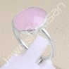 Pink Chalcedony Handcrafted Sterling Silver Ring