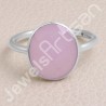 Pink Chalcedony Handcrafted Sterling Silver Ring