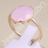 Pink Chalcedony Ring 925 Sterling Silver Ring Rose Gold-Plated Ring
