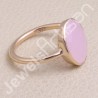 Pink Chalcedony Ring 925 Sterling Silver Ring Rose Gold-Plated Ring