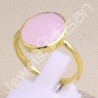 Pink Chalcedony Gold Vermeil Solid Silver Ring