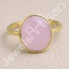 Pink Chalcedony Gold Vermeil Solid Silver Ring