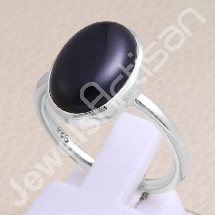 925 Sterling Silver Black Onyx Handmade Silver Ring