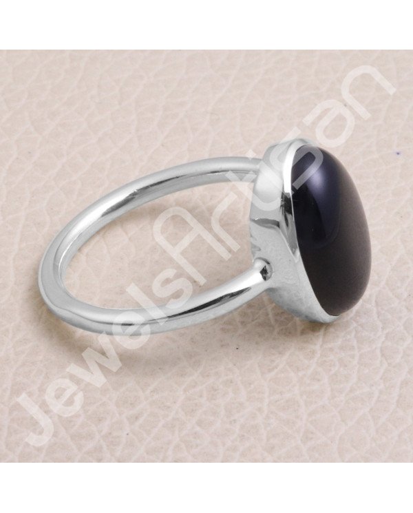 925 Sterling Silver Black Onyx Handmade Silver Ring