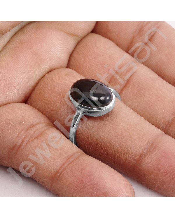 925 Sterling Silver Black Onyx Handmade Silver Ring