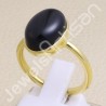 Gold Vermeil Black Onyx 925 Solid Silver Ring