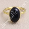 Gold Vermeil Black Onyx 925 Solid Silver Ring