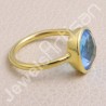 Blue Quartz Gold Vermeil 925 Solid Silver Ring