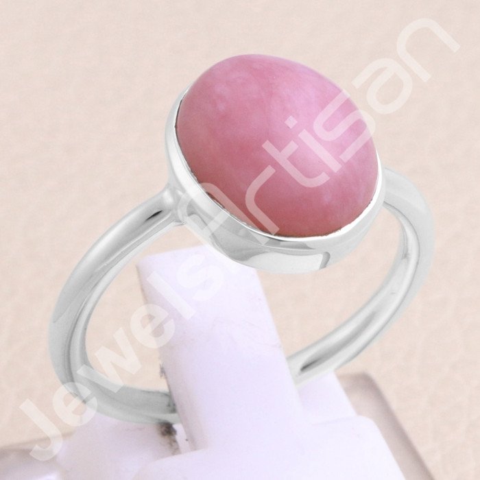 Pink Opal 925 Sterling Silver Handmade Ring
