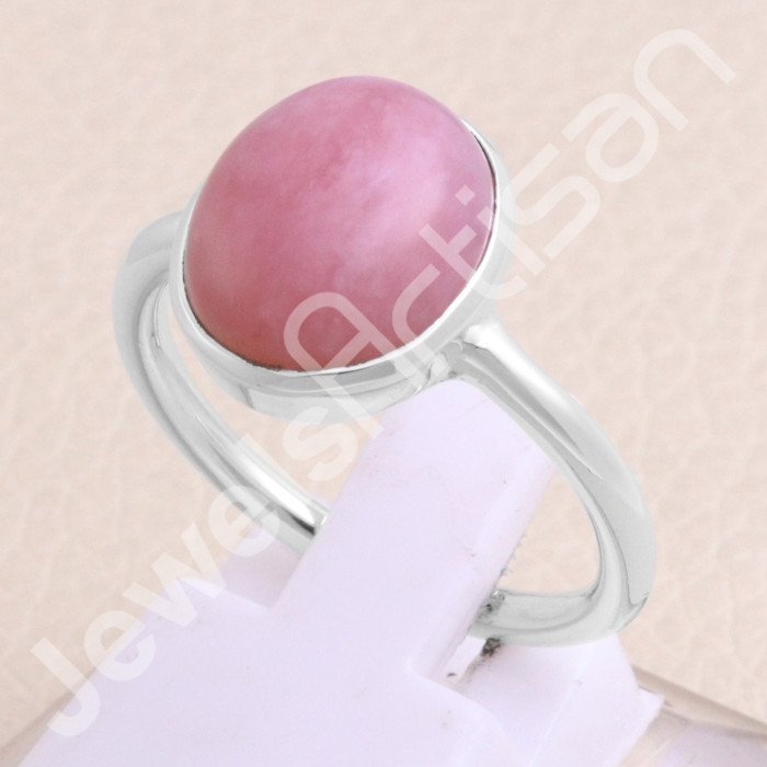 Pink Opal 925 Sterling Silver Handmade Ring