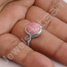 Pink Opal Ring Classic Solitaire Ring Natural Gemstone Ring