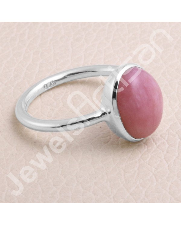 Pink Opal 925 Sterling Silver Handmade Ring