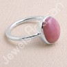 Pink Opal Ring Classic Solitaire Ring Natural Gemstone Ring