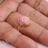 Pink Opal Ring 1-Micron Gold-Plated Ring 925 Sterling Silver Ring