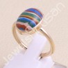 Rainbow Calsilica Ring 925 Sterling Silver Ring Rose Gold-Plated Ring