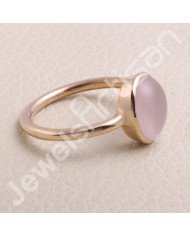 Rose Quartz 925 Sterling Silver Rose Gold-Plated Ring