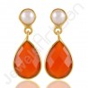 Red Onyx Earring 925 Sterling Silver Earring Gold Vermeil Earring