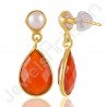 Red Onyx Earring 925 Sterling Silver Earring Gold Vermeil Earring
