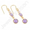 Amethyst Earring 925 Sterling Silver Earring 18 K Gold-Plated Earring