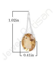 Oval Citrine Pendant | 925 Silver Handmade February Birthstone Jewelry