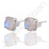Rainbow Moonstone Studs Sterling Silver Studs Handcrafted Silver Studs