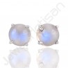Rainbow Moonstone Studs Sterling Silver Studs Handcrafted Silver Studs