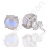 Rainbow Moonstone Studs Sterling Silver Studs Handcrafted Silver Studs