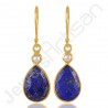 Lapis Lazuli Earrings 18 K Gold-Plated Earrings 925 Solid Silver Earrings
